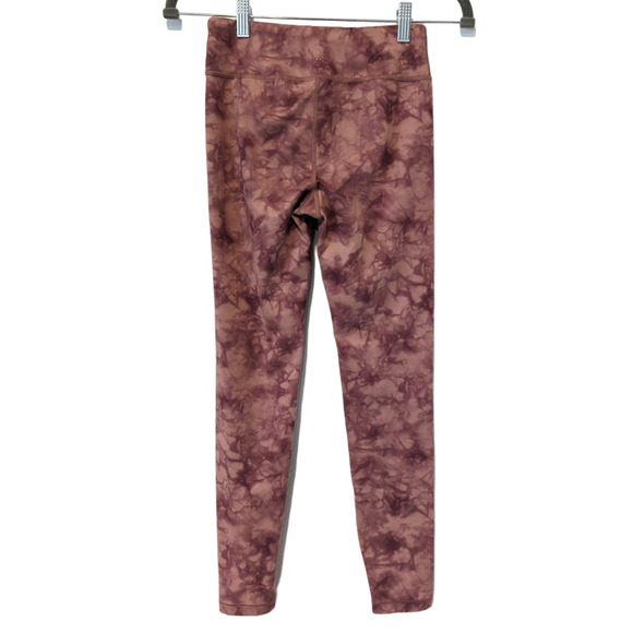 Athleta Girls Mauve Rose Tie Dye LeggingsSize: Junior girls XL/14 - Picture 2 of 5